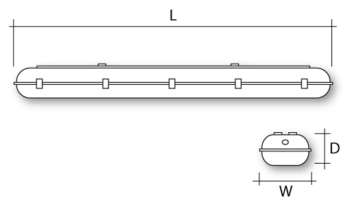 PROLED100 NCR Dimensions