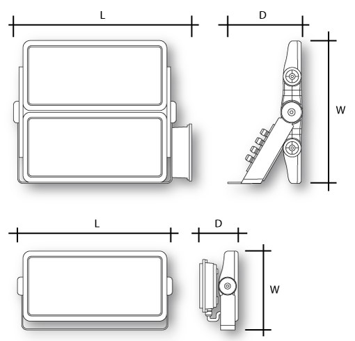 PROLED100 HPF Dimensions