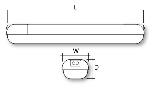 TAURUS ZONE 1 T8 IP66 Dimensions