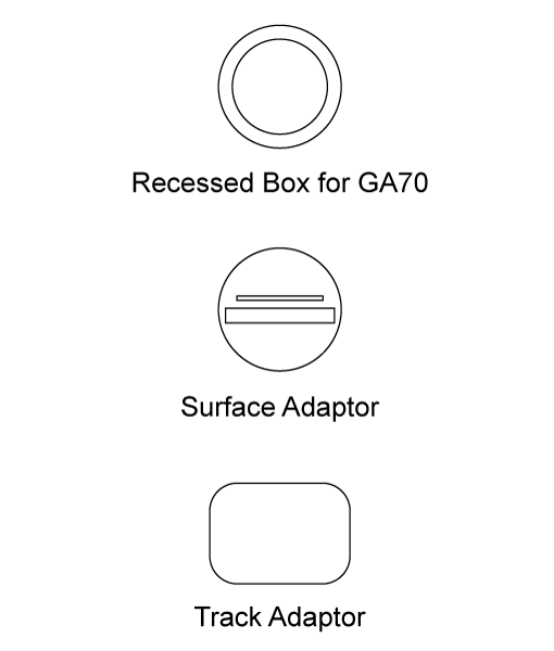 Track Boxes & Adapters Dimensions